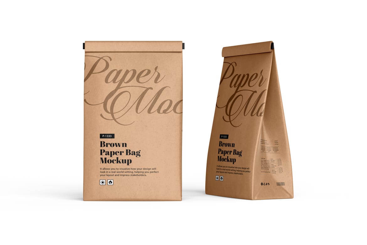 Paper Packaging Pouch Bag PSD Mockup