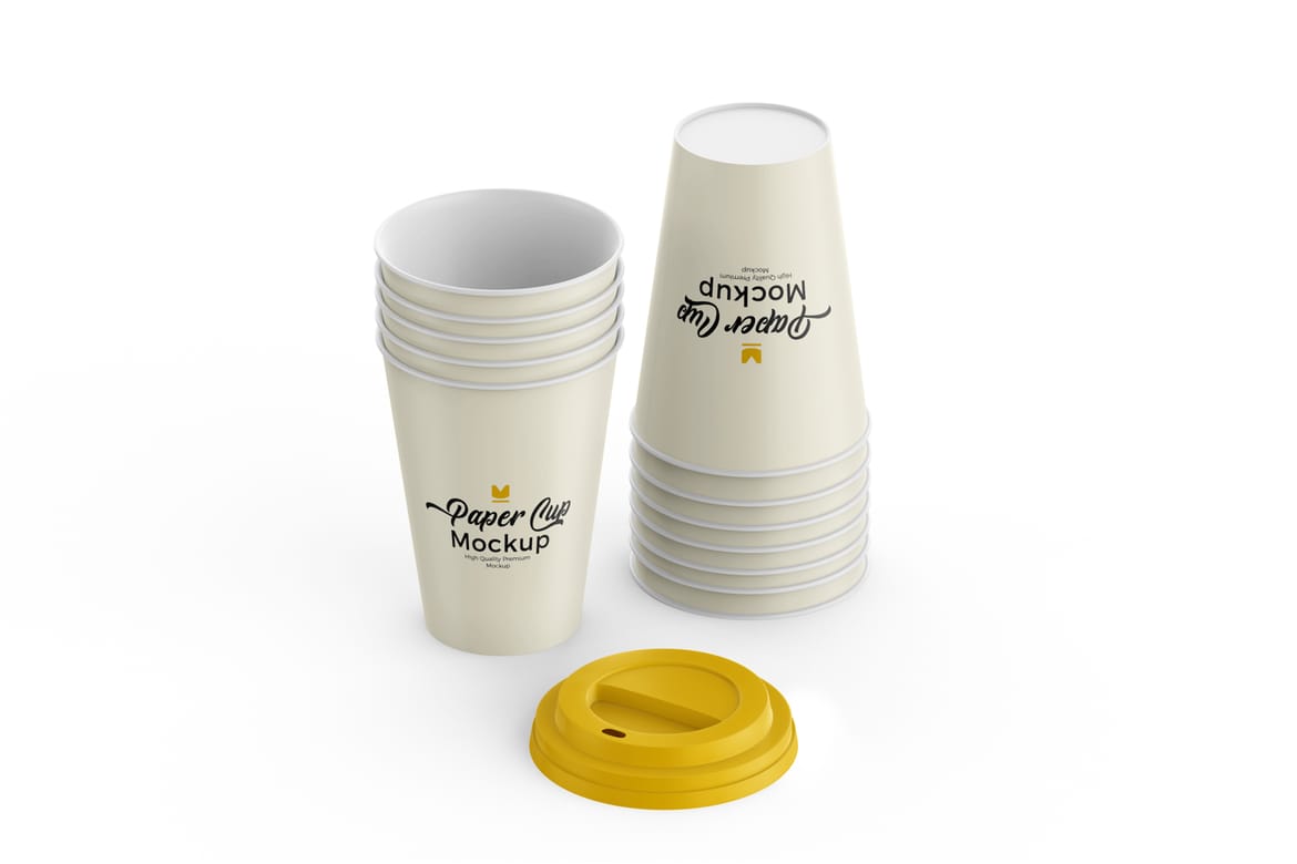Stacked Paper Coffee Cup Mockup