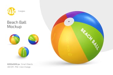 Beach Ball Mockup Set