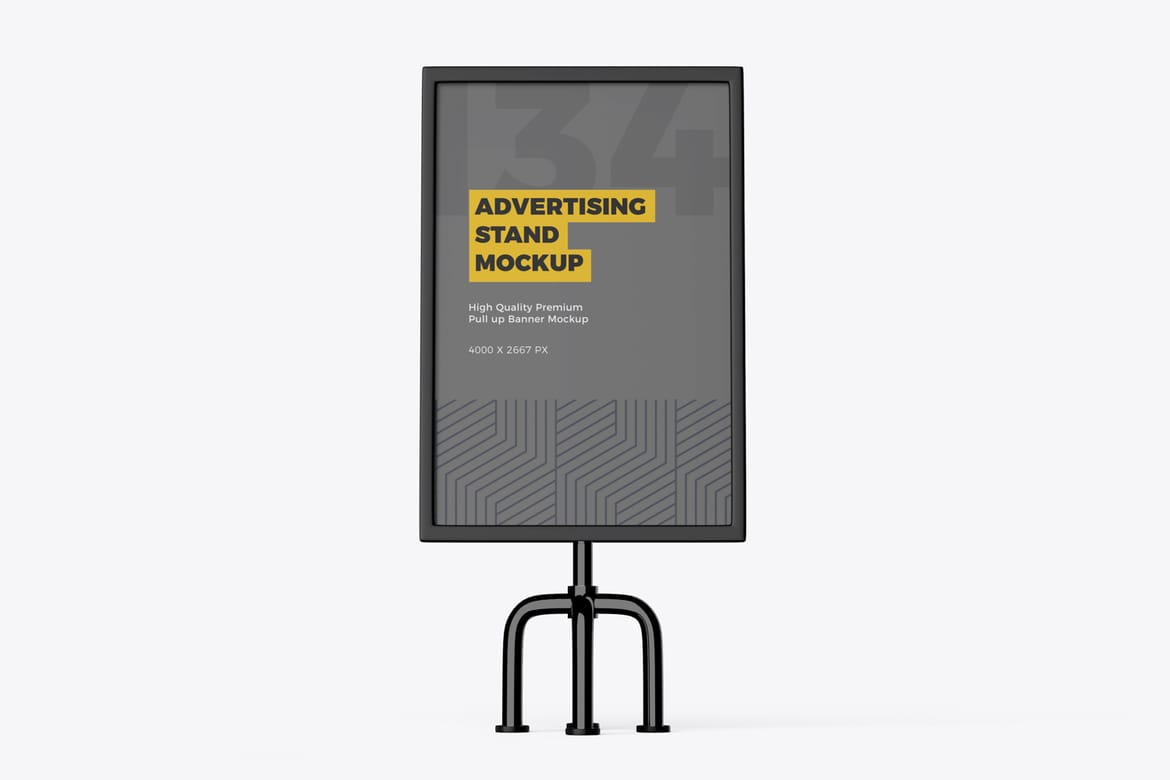 Advertising Stand Banner PSD Mockup