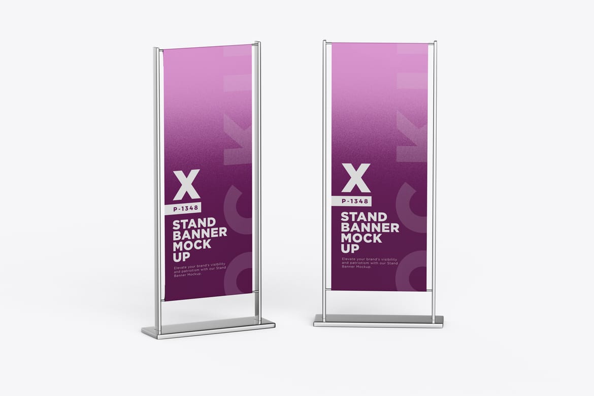 Advertising Stand Up Banner PSD Mockup