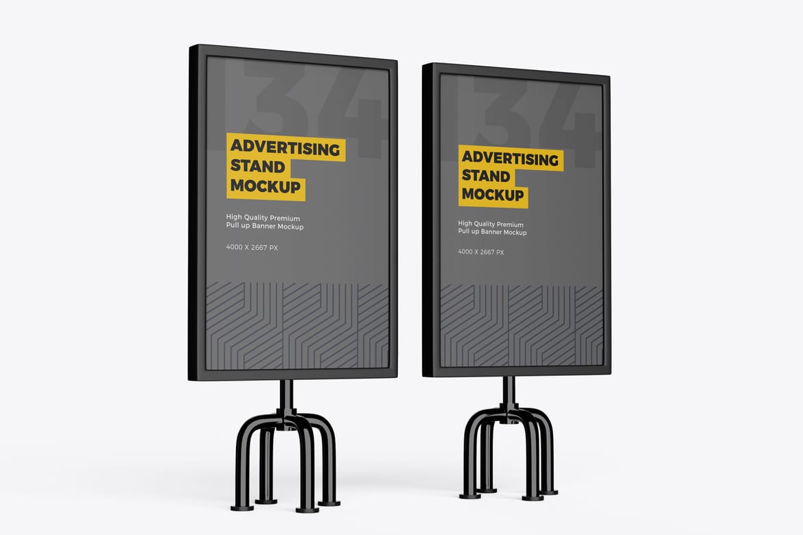 Advertising Stand Banner PSD Mockup