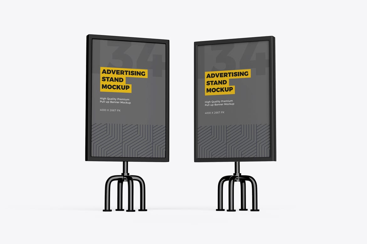 Advertising Stand Banner PSD Mockup