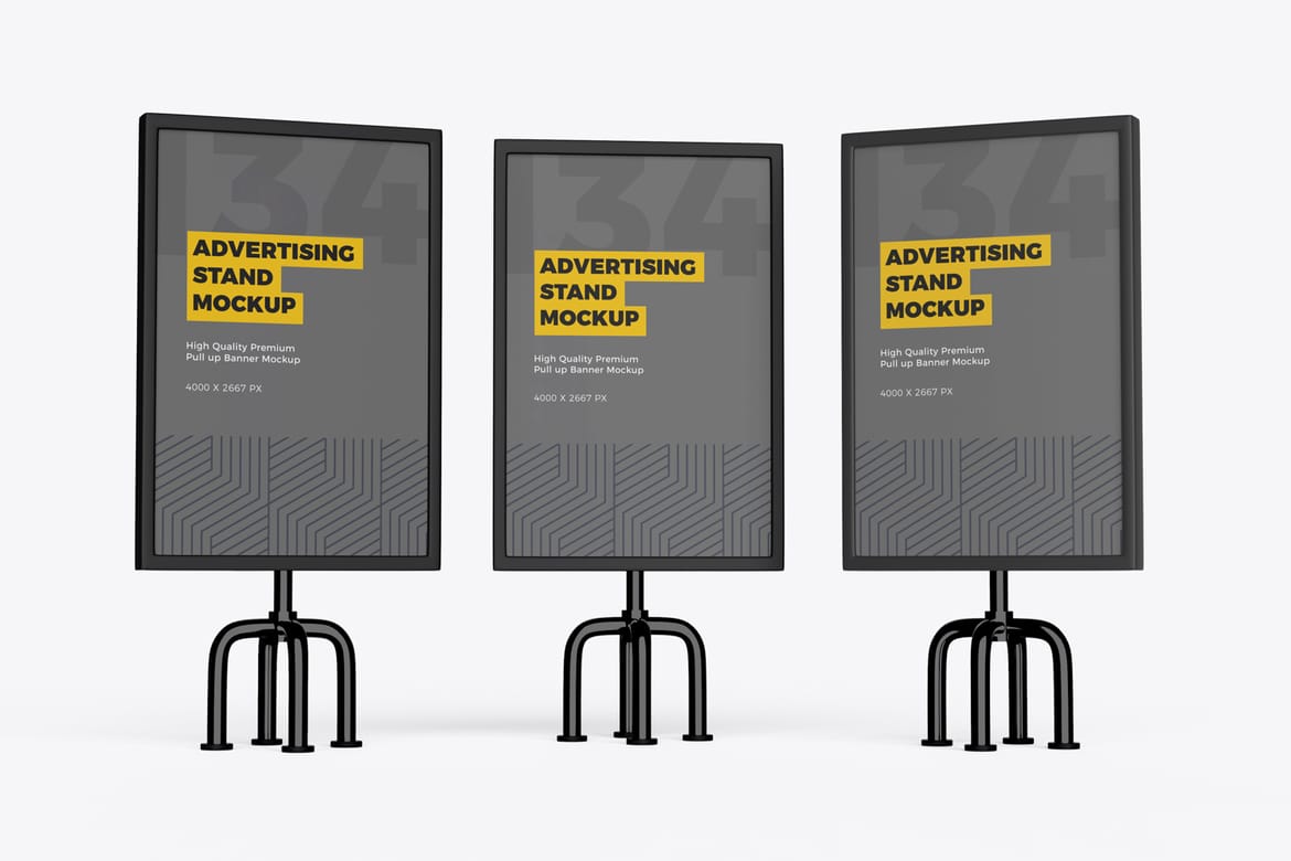 Advertising Stand Banner PSD Mockup