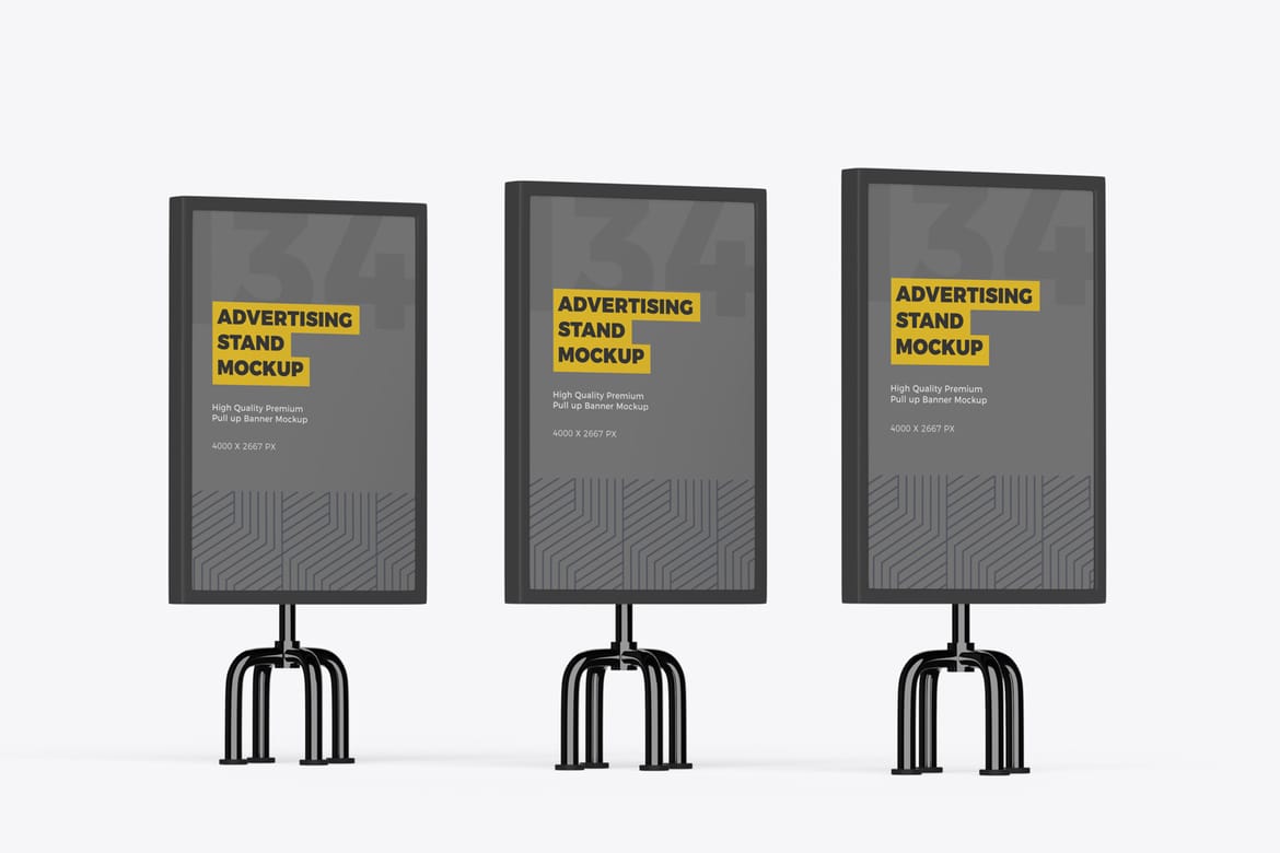 Advertising Stand Banner PSD Mockup