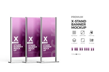 Advertising Stand Up Banner PSD Mockup