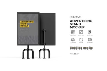 Advertising Stand Banner PSD Mockup