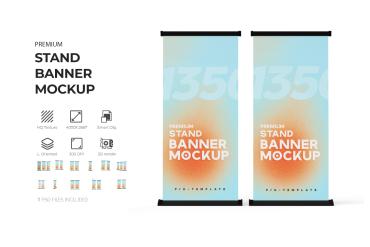Exhibition Stand Roll-Up Banner Mockup