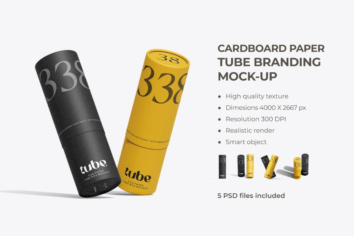 Cylinder Paper Tube Packaging Mockup