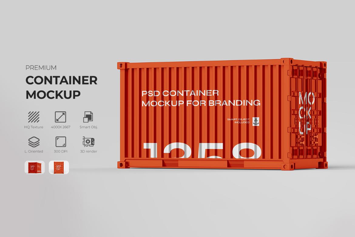 Container PSD Mockup