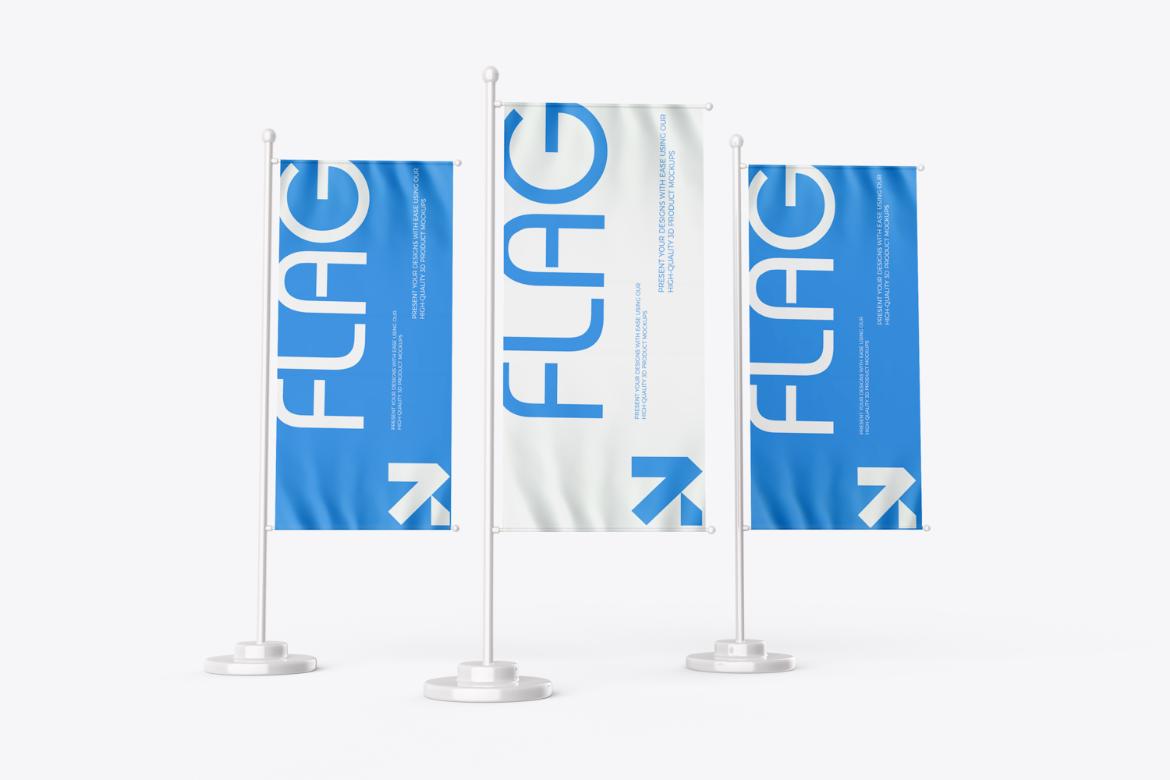 Vertical Flag Mockup