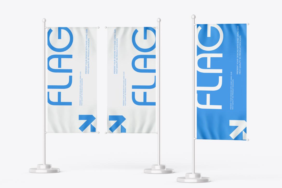 Vertical Flag Mockup