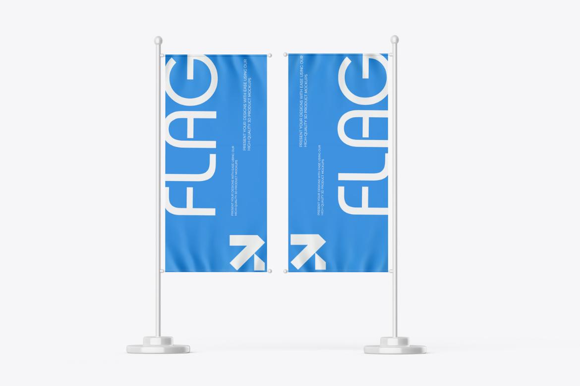 Vertical Flag Mockup