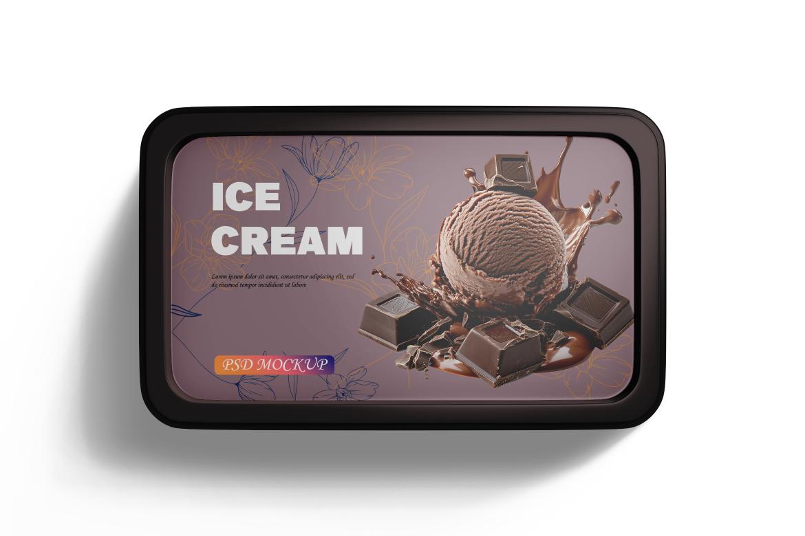 Ice Cream Container Box Mockup