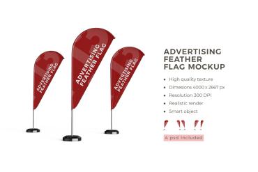 Advertising Feather Flag Mockup