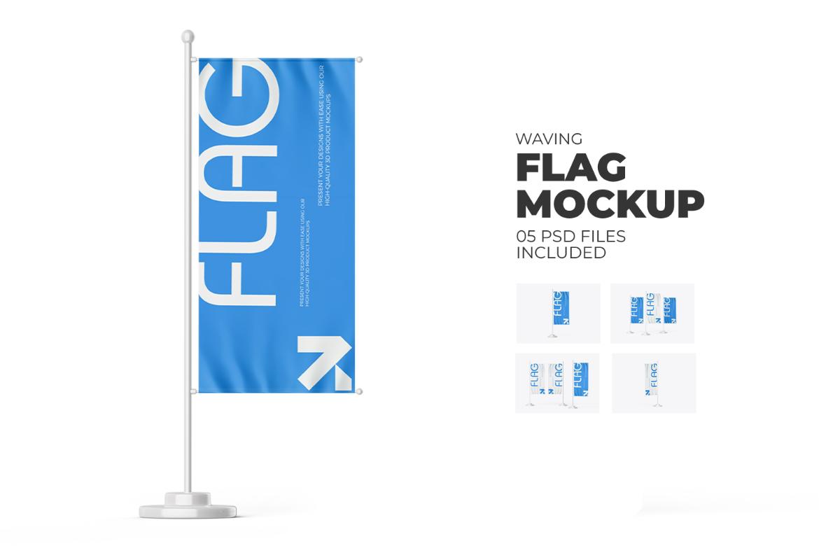 Vertical Flag Mockup