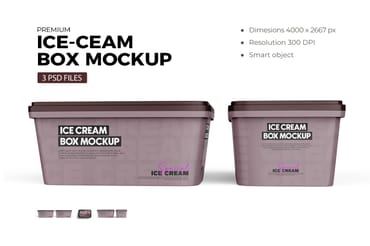 Ice Cream Container Box Mockup