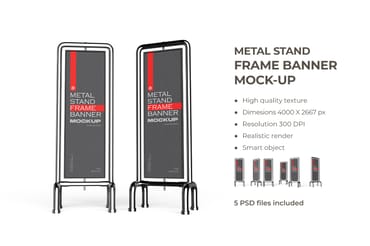 Vertical Banner Sign Mockup