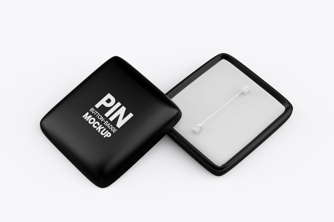 Square Pin Button Badge Mockup
