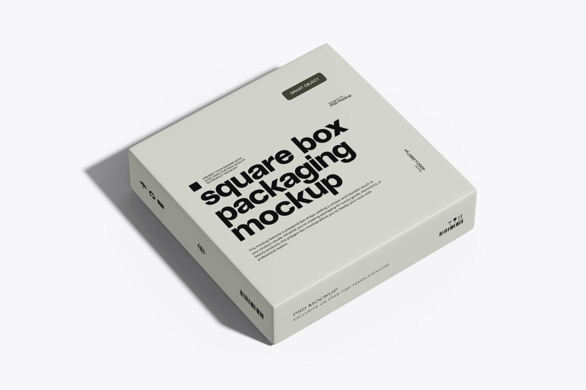 Square Box Packaging Mockup