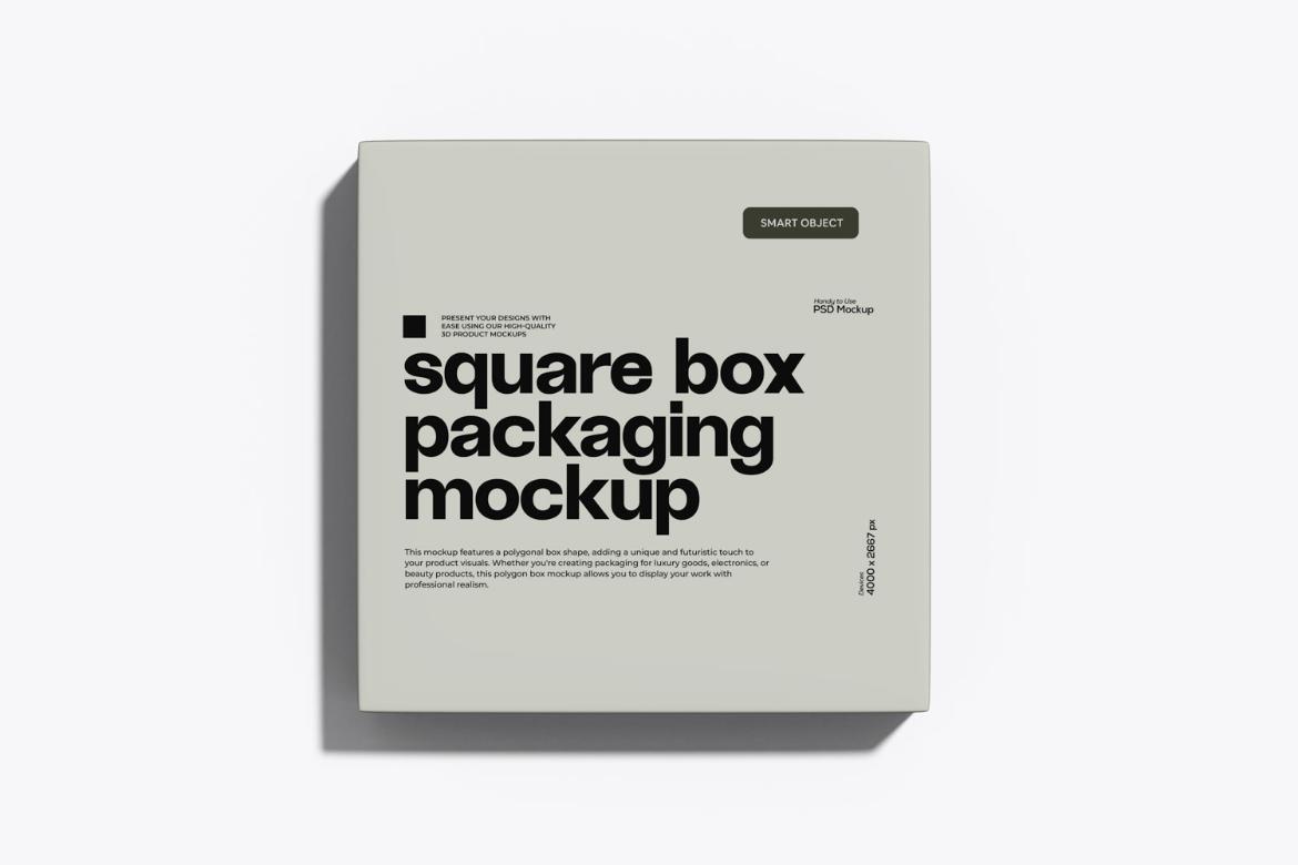 Square Box Packaging Mockup
