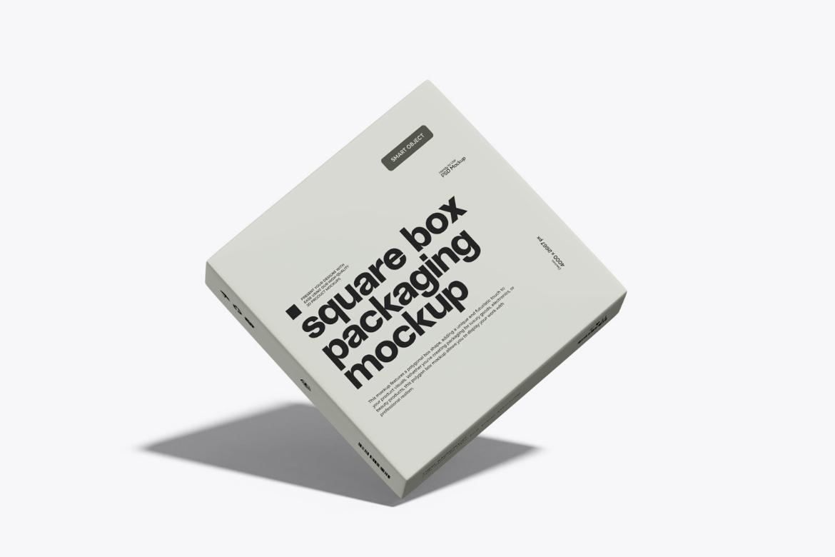 Square Box Packaging Mockup