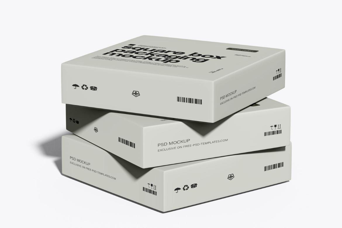 Square Box Packaging Mockup
