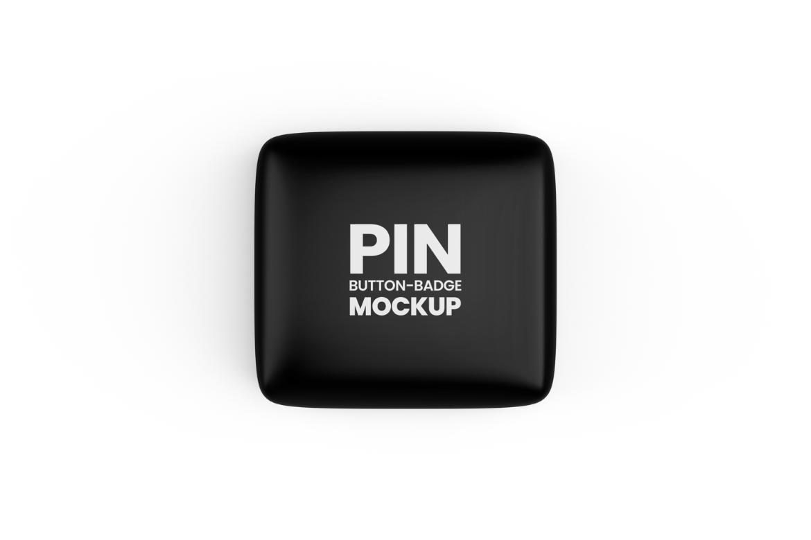 Square Pin Button Badge Mockup