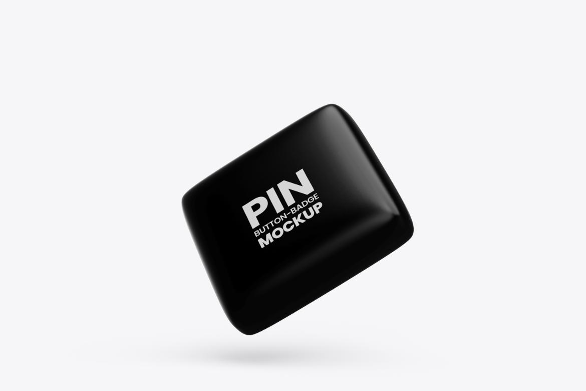 Square Pin Button Badge Mockup