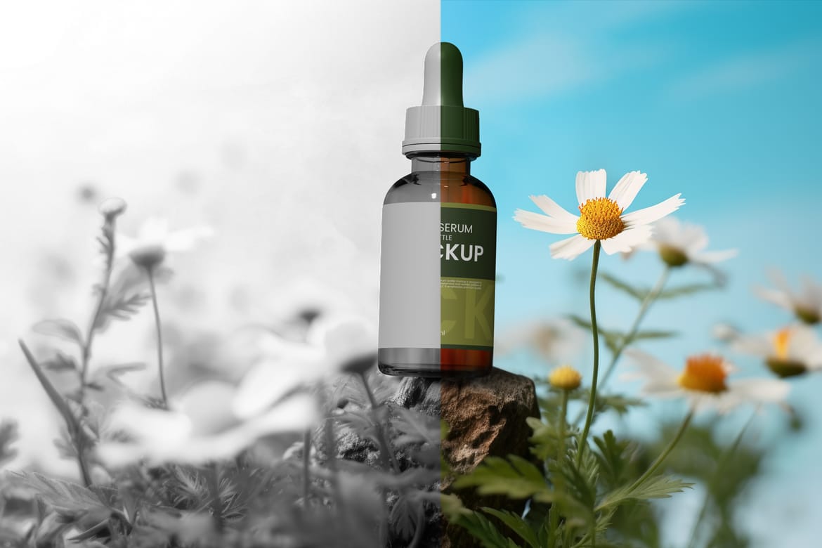 Face Serum Bottle Mockup