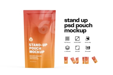 Coffee Pouch Bag Mockup 