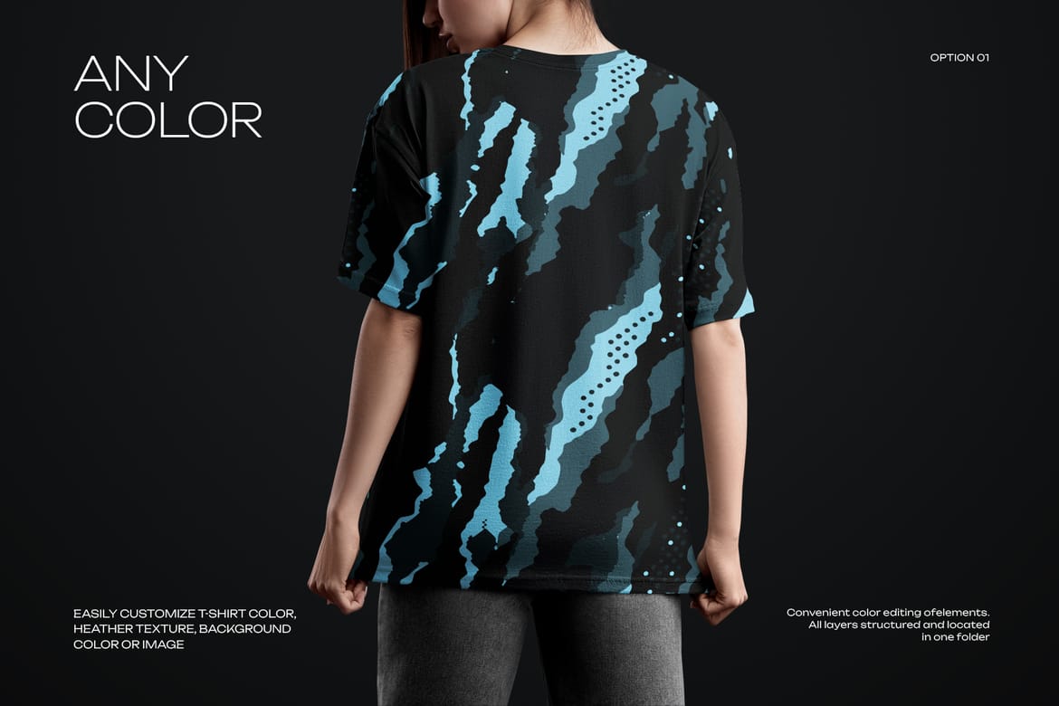 5 Mockups Woman Oversize T-Shirt