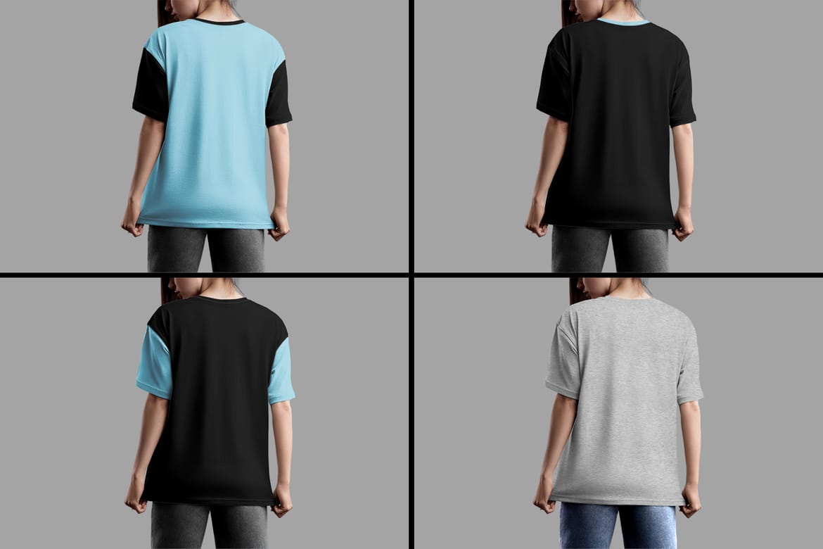 5 Mockups Woman Oversize T-Shirt