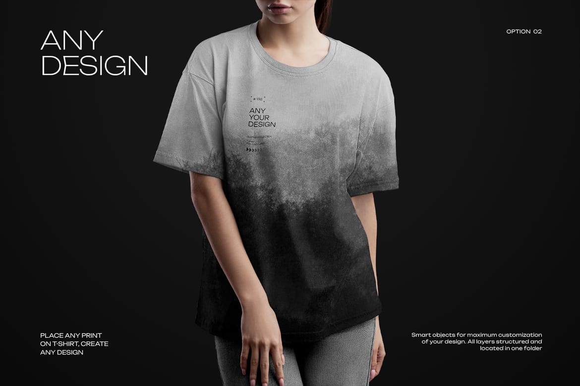 5 Mockups Woman Oversize T-Shirt