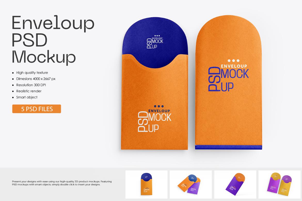 Customizable DL Envelope Psd Mockup