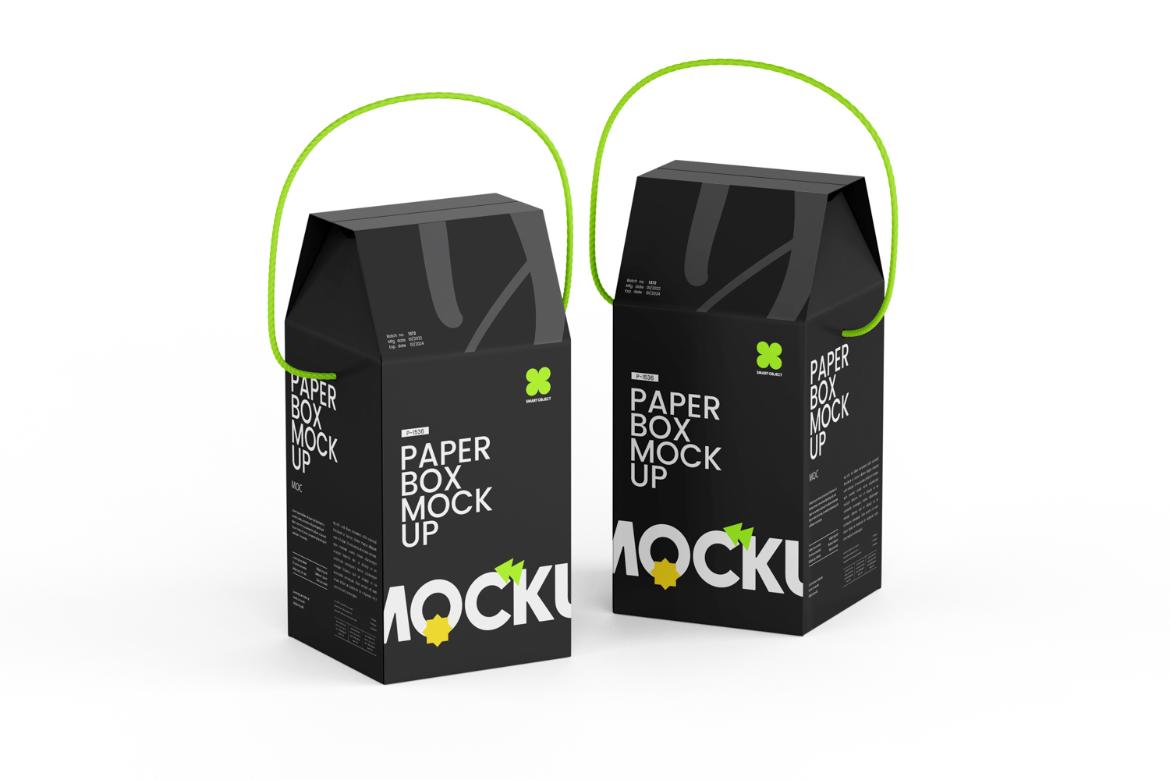 Box With Handle Mockup