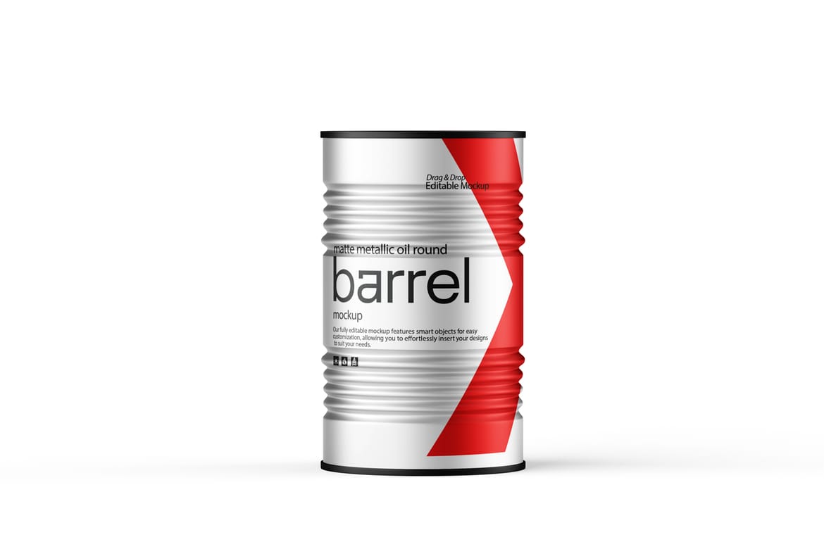 Metal Oil Drum Mockup