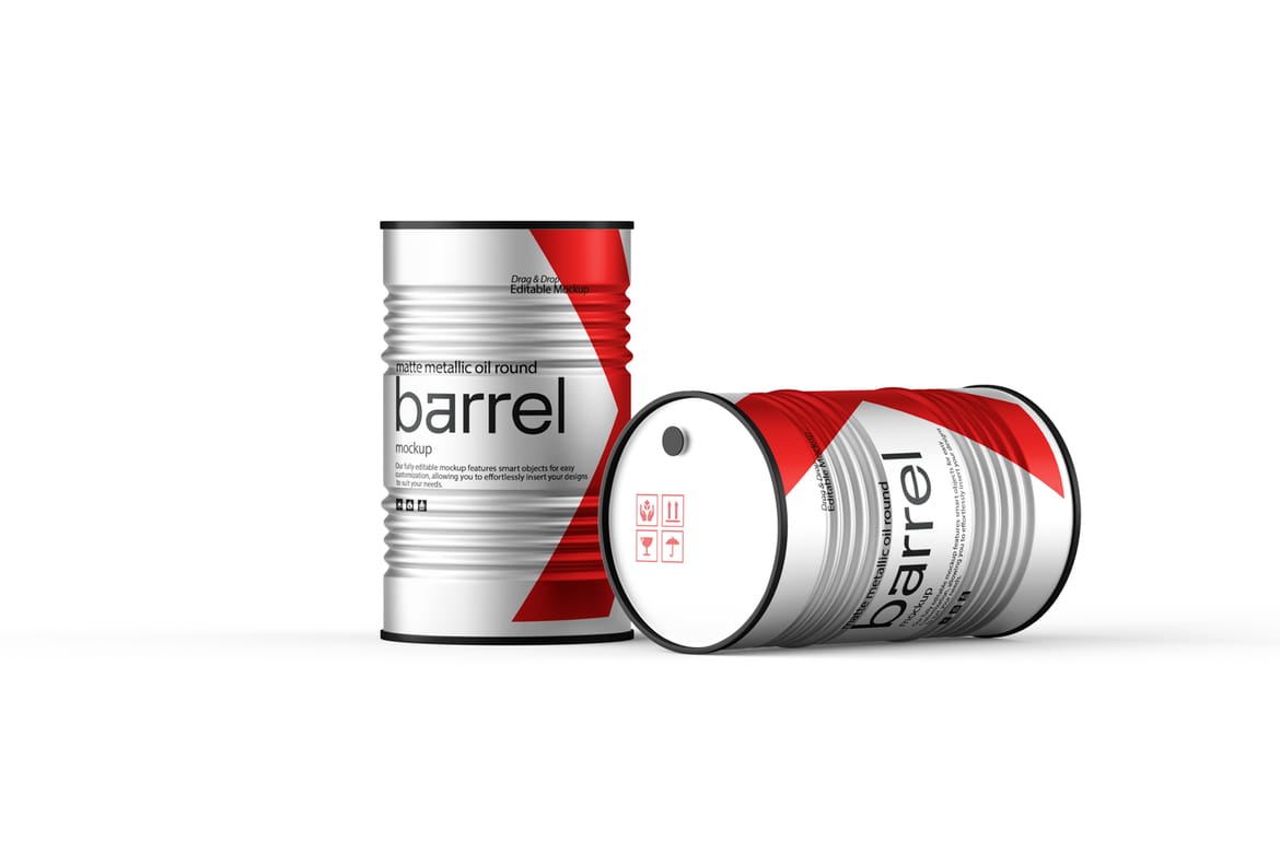 Metal Oil Drum Mockup