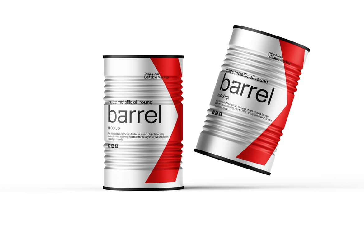 Metal Oil Drum Mockup