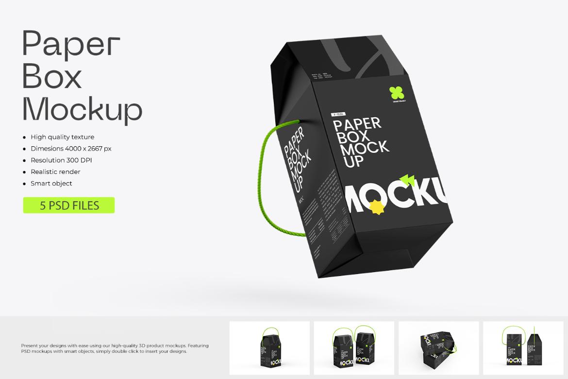 Box With Handle Mockup