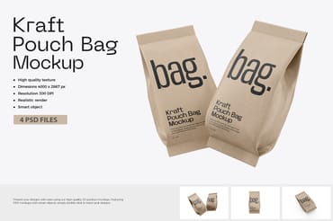 Coffee Pouch Bag Packaging Mockup