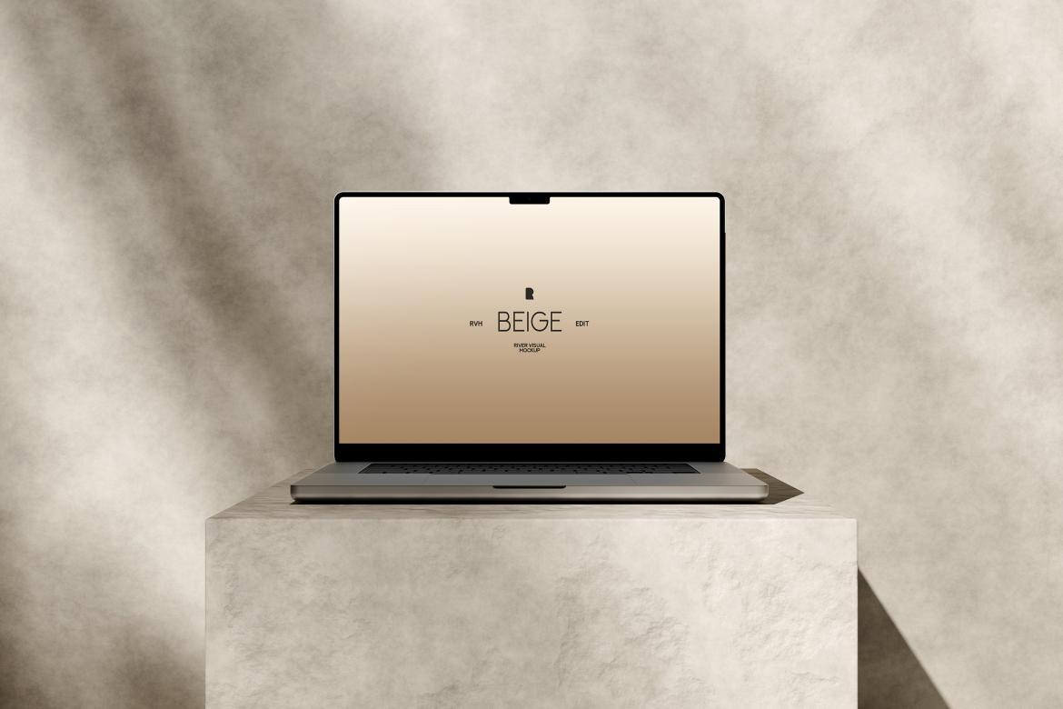 Macbook Pro 16 Beige Series Free Mockup