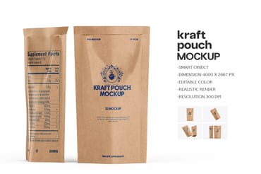 Coffee Pouch Bag Mockup 