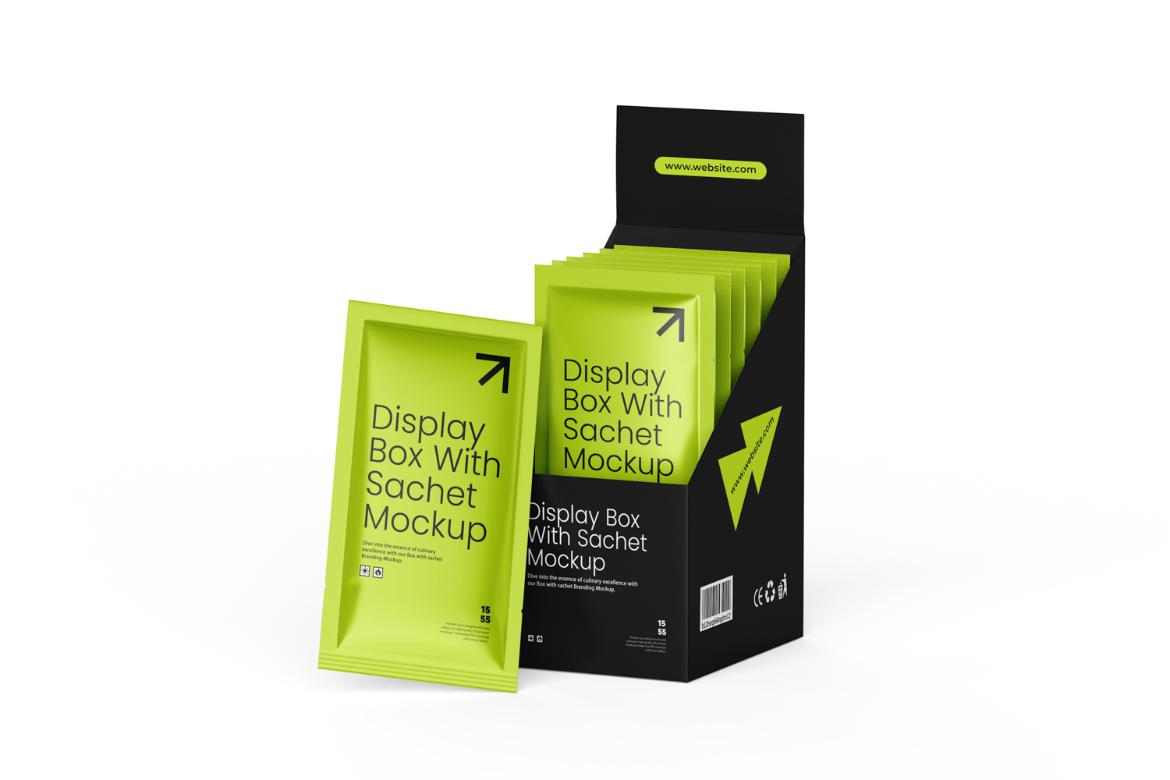 Display Box Mockup With Sachets