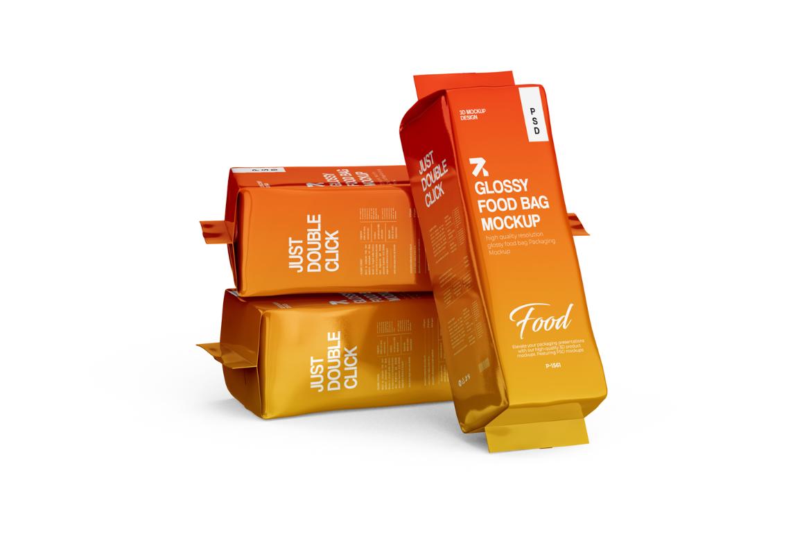 Glossy Food Bag Mockup