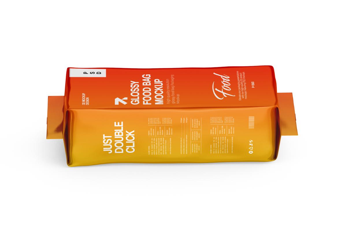 Glossy Food Bag Mockup