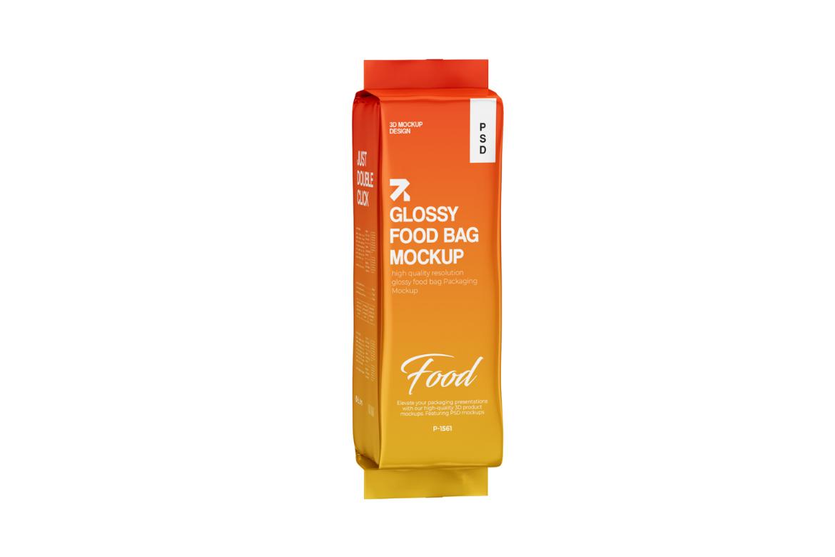 Glossy Food Bag Mockup