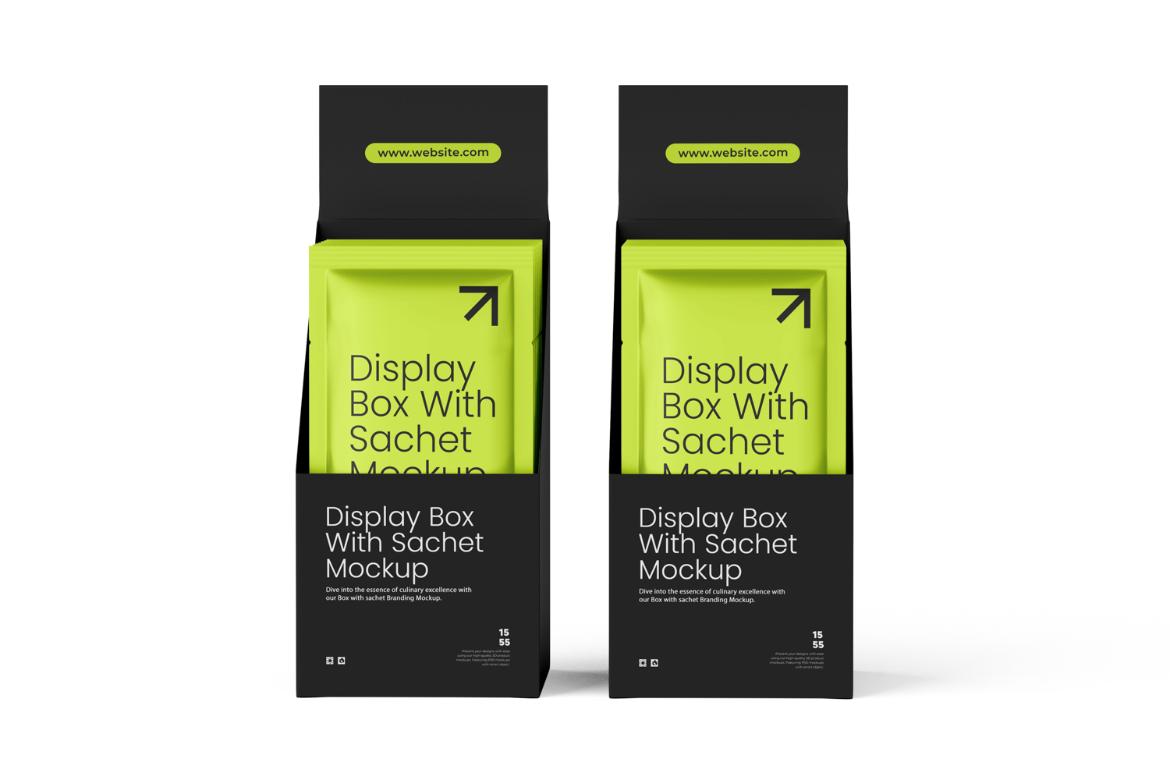 Display Box Mockup With Sachets