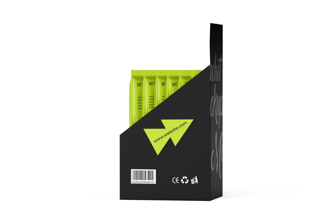 Display Box Mockup With Sachets