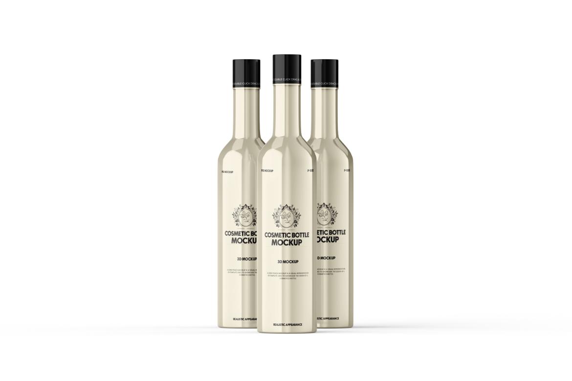 Metal Cosmetic Bottle Mockup For Product Branding